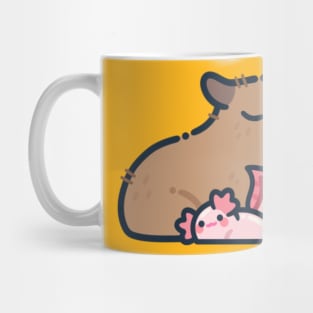 Capybara & Axolotl Friends Mug